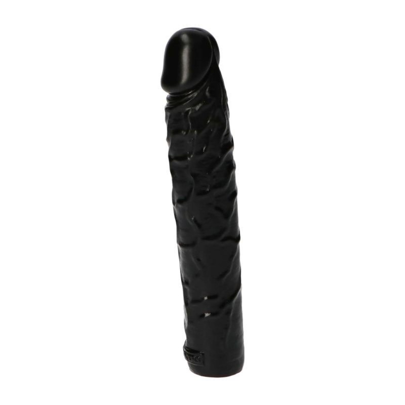 Czarne dildo żylaste analne wodoodporne 16,5 cm